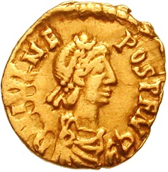 Julius Nepos  Western Roman Emperor reigned 475-480    tremissis  Location TBD
